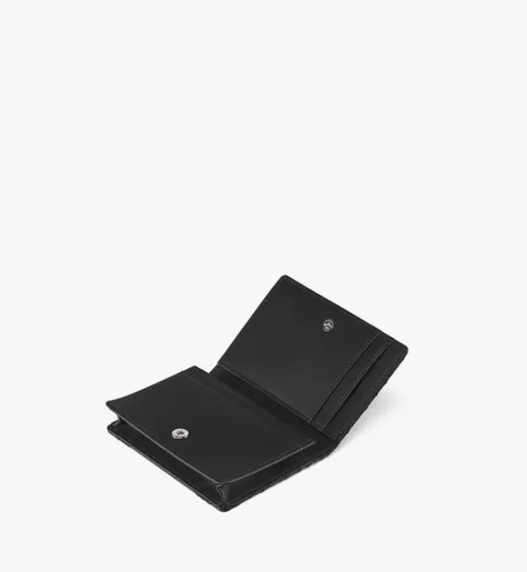 Travia Quilted Card Wallet In Crushed Leather