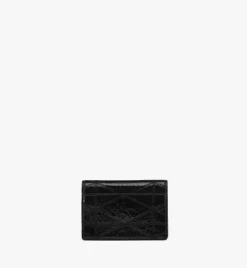 Travia Quilted Card Wallet In Crushed Leather