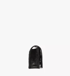 Travia Quilted Chain Wallet In Crushed Leather