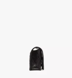 Travia Quilted Chain Wallet In Crushed Leather