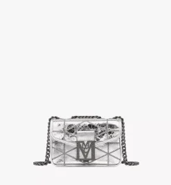 Travia Quilted Shoulder Bag In Crash Calf Leather