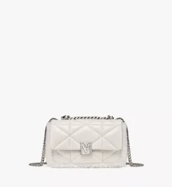 Travia Shearling Shoulder Bag In Cloud Quilted Leather