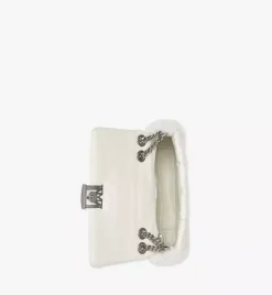 Travia Shearling Shoulder Bag In Cloud Quilted Leather