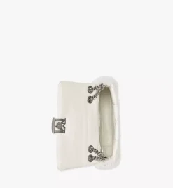 Travia Shearling Shoulder Bag In Cloud Quilted Leather