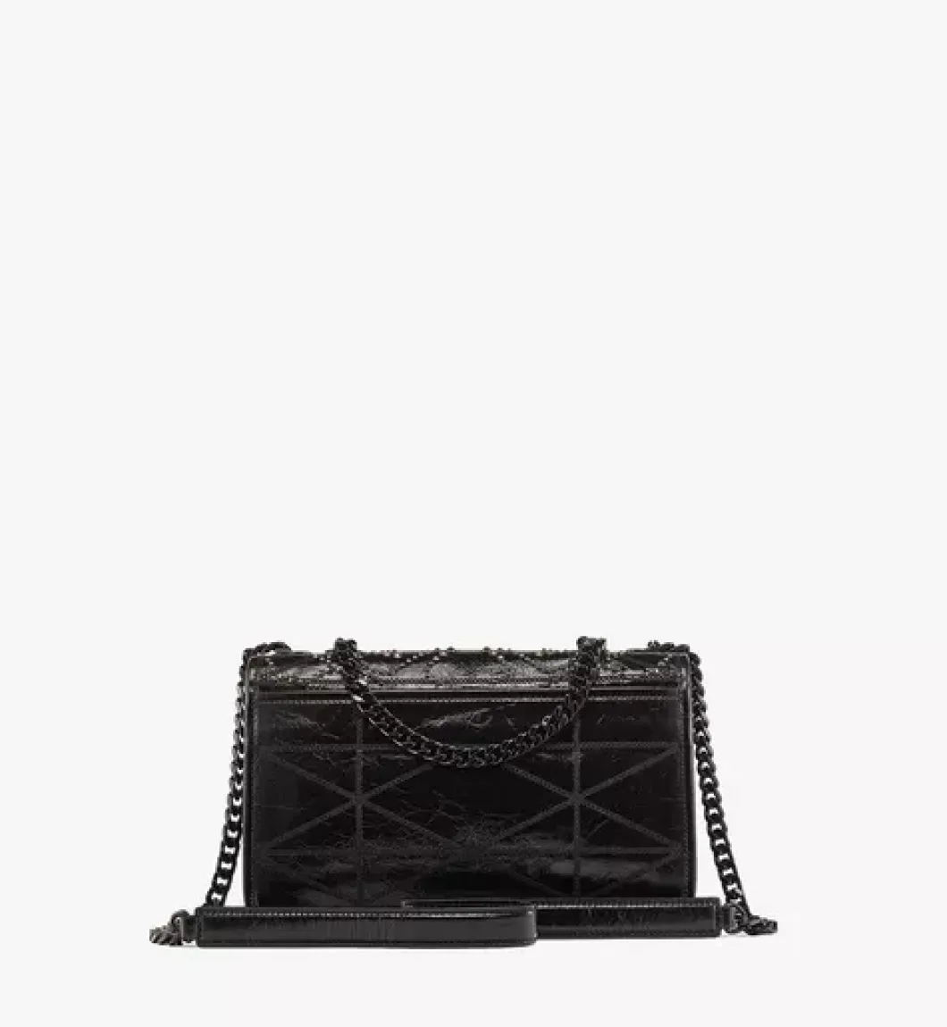Travia Studded Shoulder Bag In Crushed Leather