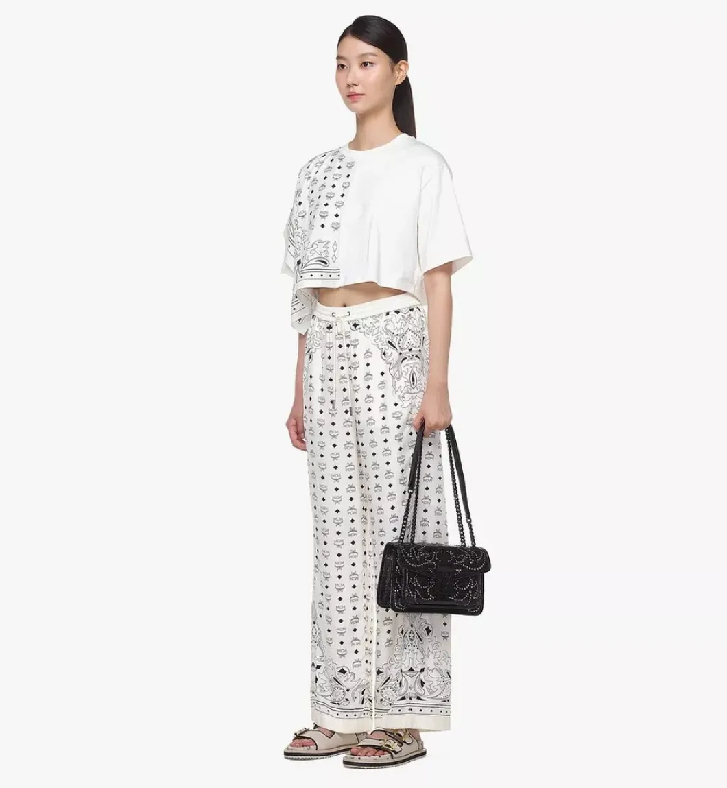 Travia Studded Shoulder Bag In Crushed Leather