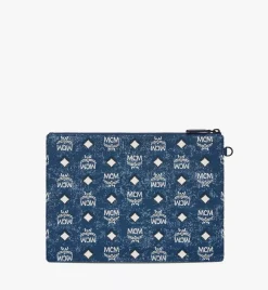 Wristlet Zip Pouch In Vintage Jacquard